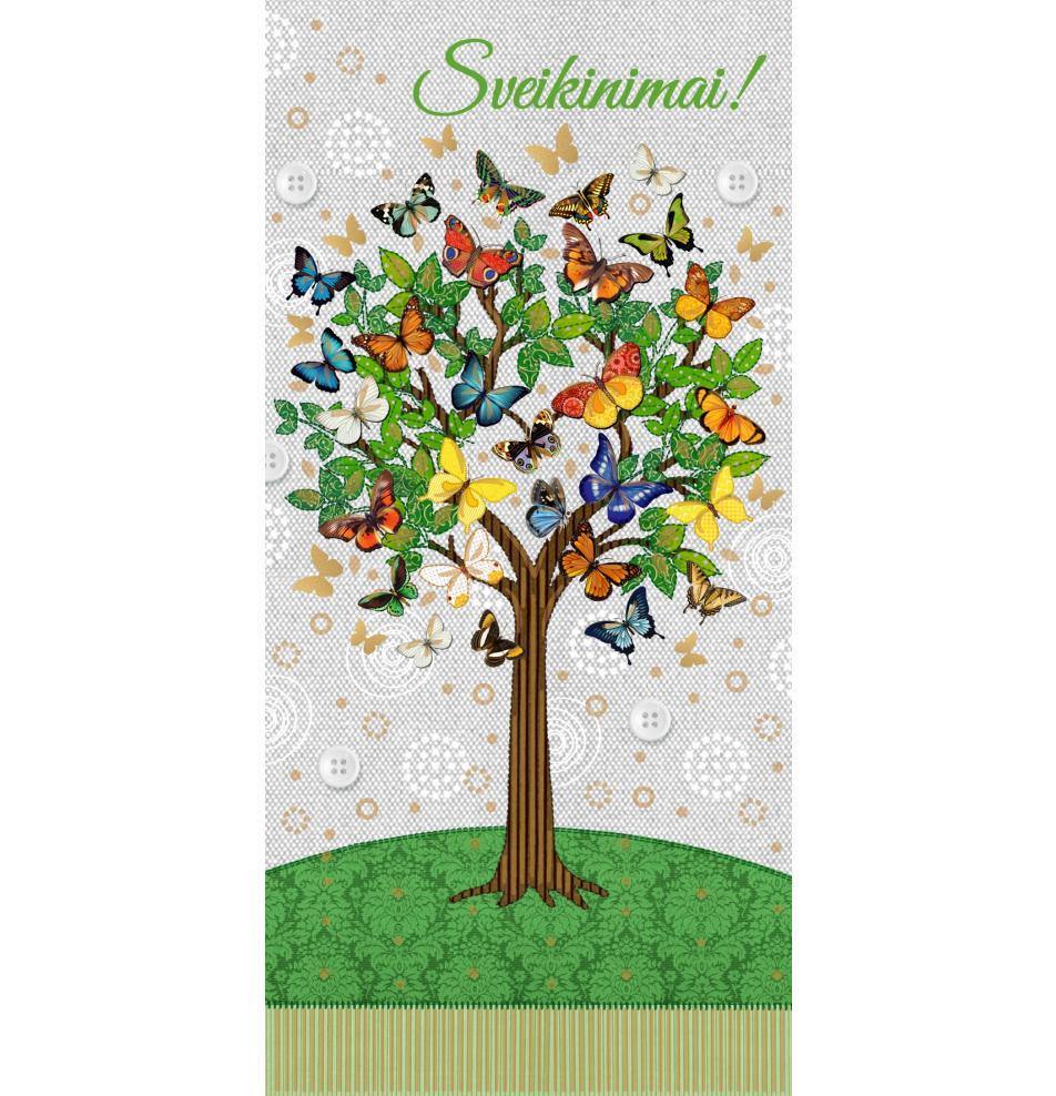 Atvirukas dekoratyvinis pinigams