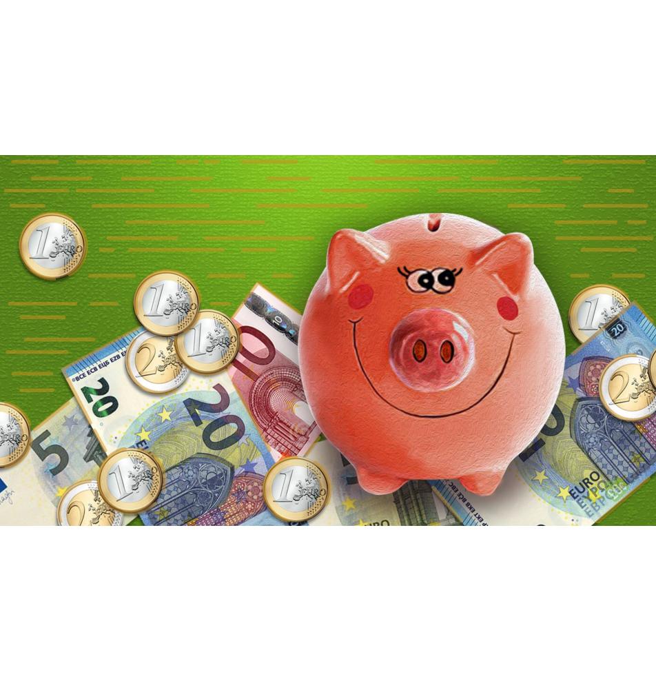 Atvirukas dekoratyvinis pinigams