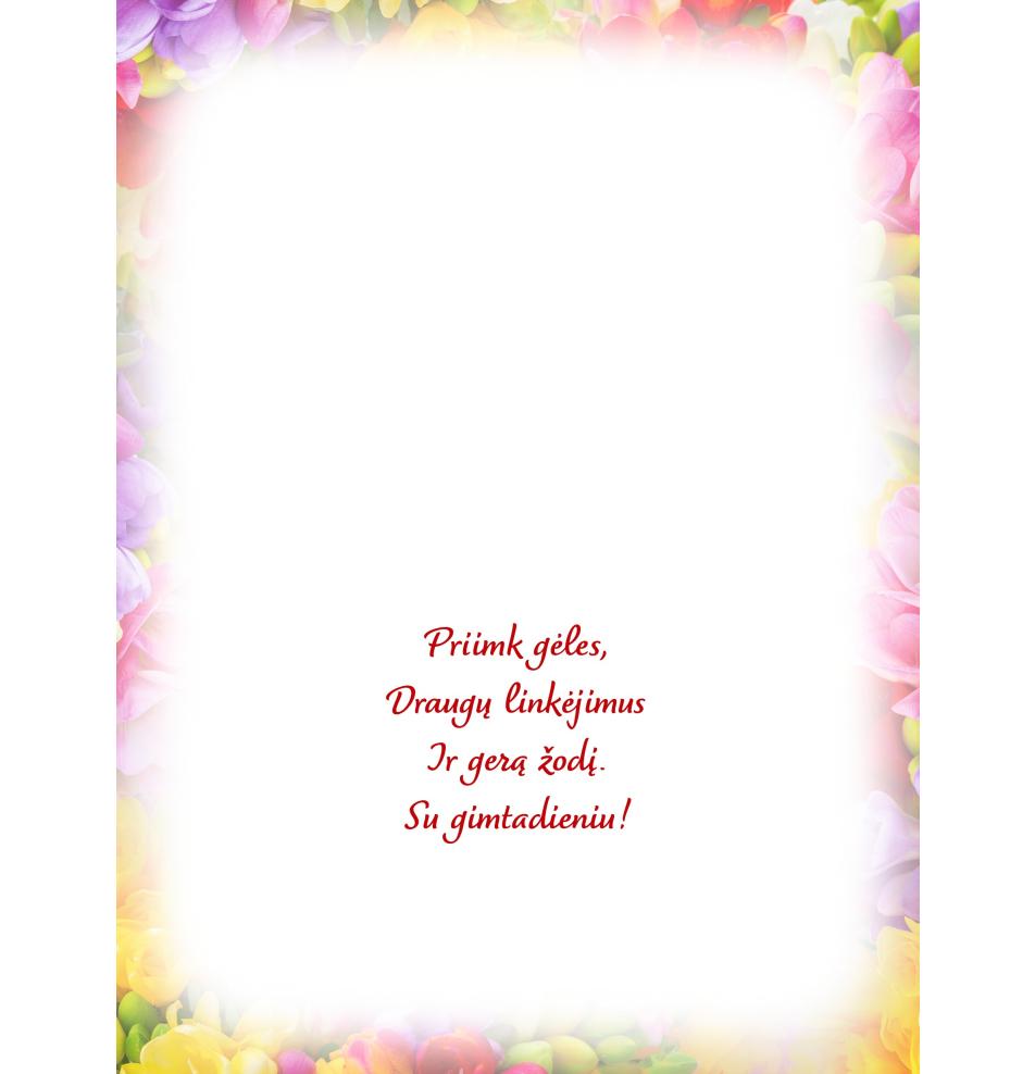 Standard double card, print inside