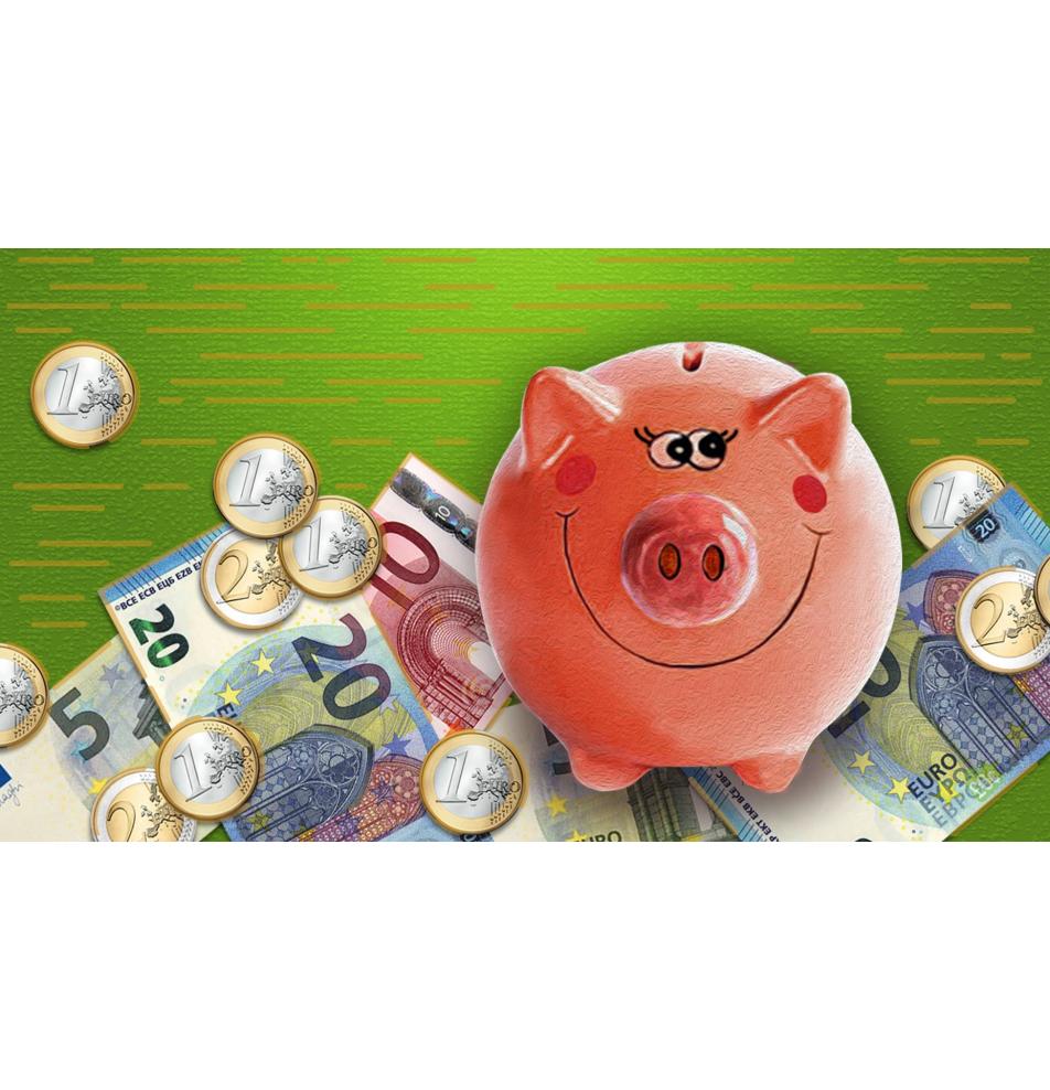 Atvirukas dekoratyvinis pinigams